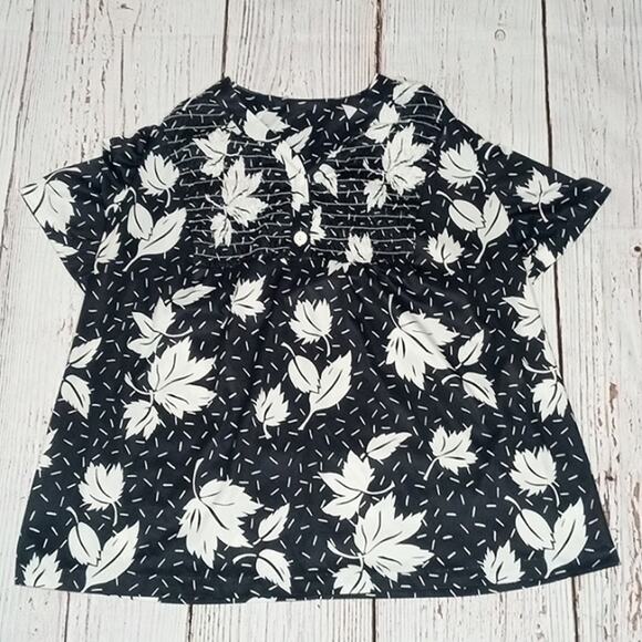 Vintage Roamans Floral Foliage Short Sleeve Monochromatic Blouse Size XXL - Picture 1 of 4